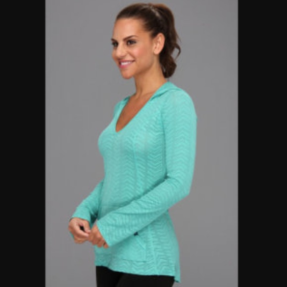 Prana Sweaters - PrAna Angie Mesh Hoodie Mint Pullover Sheer Yoga